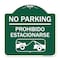 Signmission No Parking Prohibido Estacionarse W/ Car Tow Graphic, Green & White Alum, 18" x 18", GW-1818-23632 A-DES-GW-1818-23632 - alternate 1
